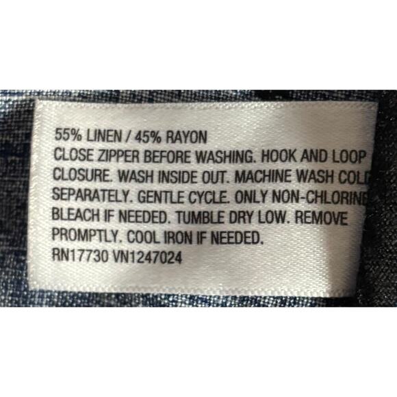 New Kate Spade New York x Target Jumpsuit Blue Black Floral Size 17 Linen Blend - Picture 7 of 9